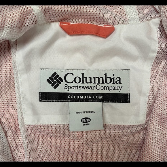 Columbia Peach and White Hooded Jacket size 14/16 - Picture 4 of 5